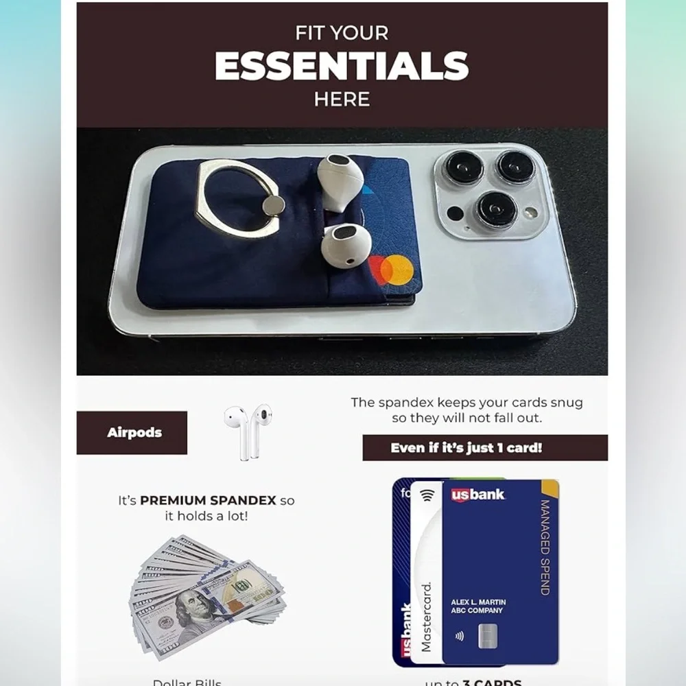 DoorBuster Stick on Phone Ring Wallet